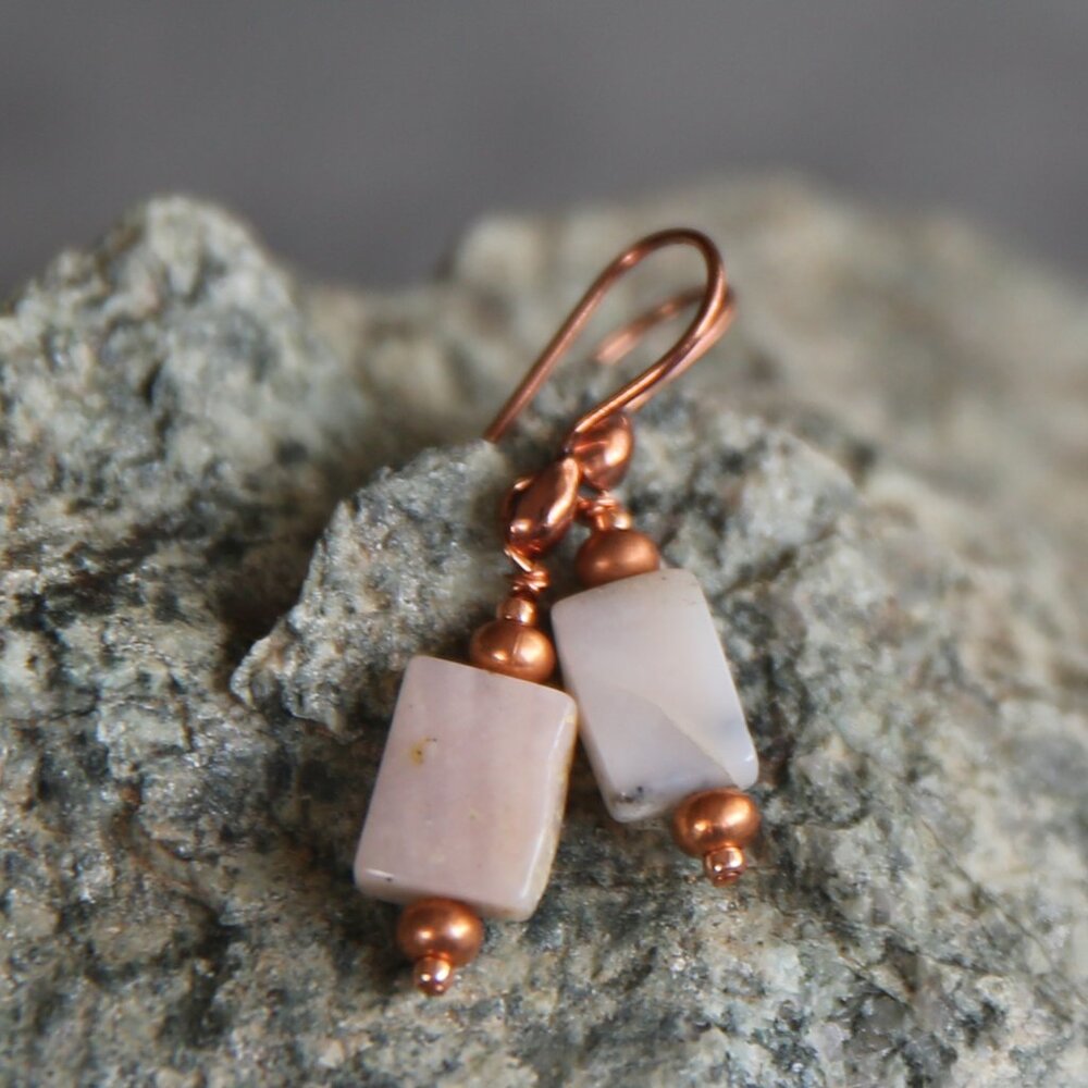 Sale! Opal and Copper Handmade by Monene Earrings